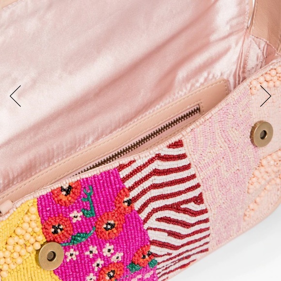 βSOLDβ STAUD Limited Edition Pink Patchwork Beaded Tommy Bag - Picture 7 of 14